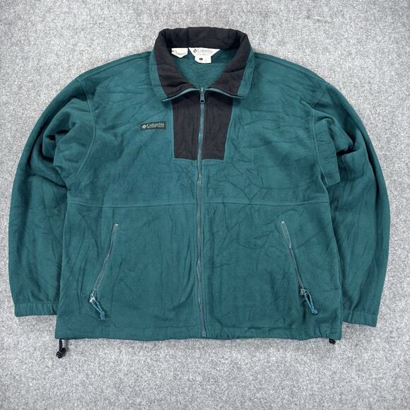 Columbia Other - Vintage Columbia Fleece Jacket Men’s Large Green Full Zip Coat Warm Outdoor